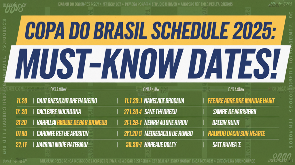 Copa do Brasil schedule