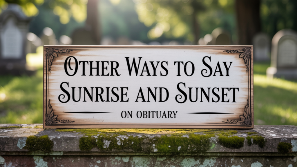 other ways to say sunrise and sunset on obituary