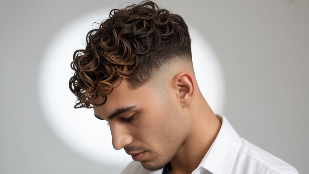 Mid Taper Fade Curly Hair