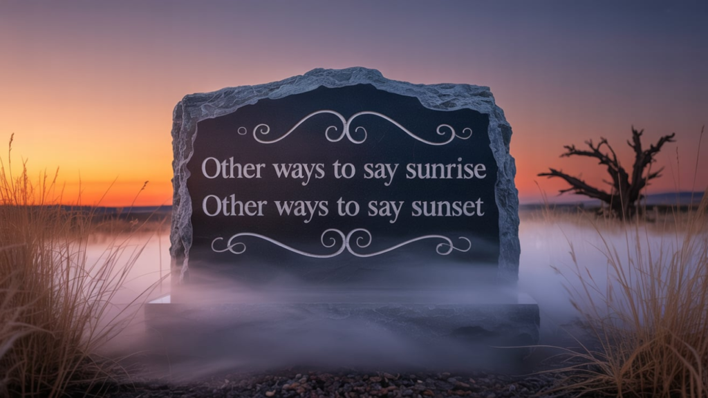 other ways to say sunrise and sunset on obituary