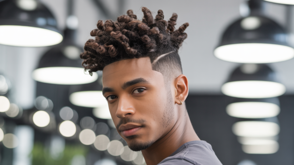 Mid Taper Fade Curly Hair