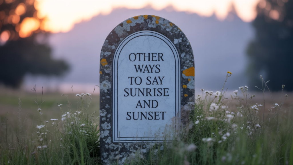 other ways to say sunrise and sunset on obituary
