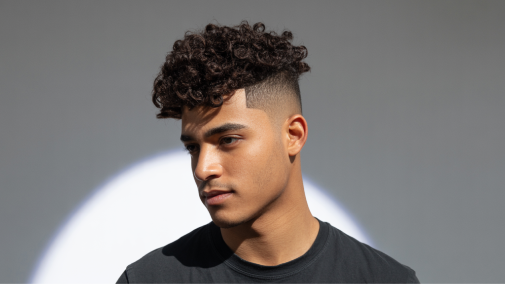 Mid Taper Fade Curly Hair