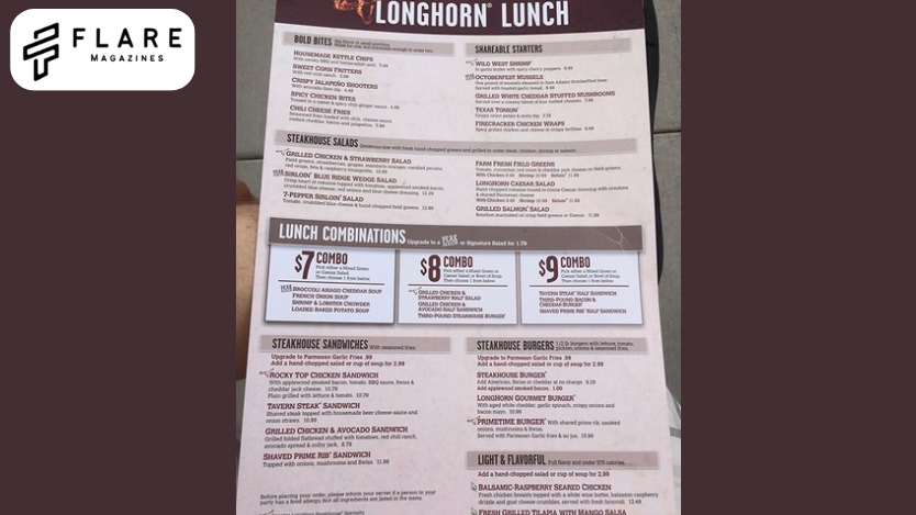longhorn menu with prices